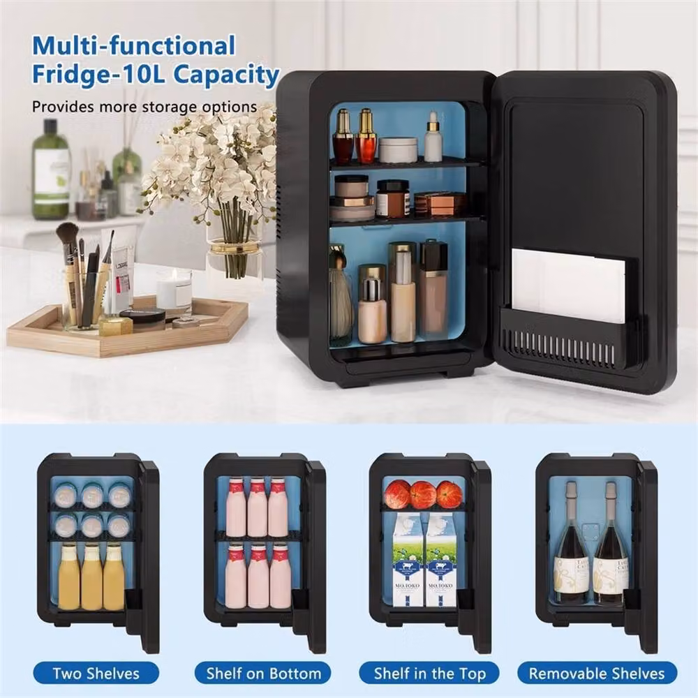 Kelvenix 10L Portable Mini Fridge, Dual Use Cooling and Warming Desktop Refrigerator, Black – 5