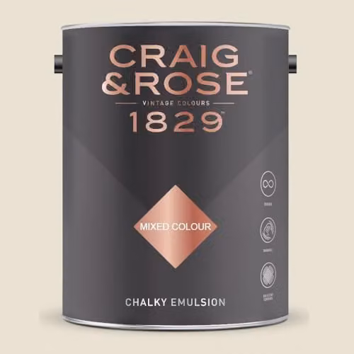 Craig & Rose 1829 Chalky Emulsion Paint Stop in Parchment, 5 l