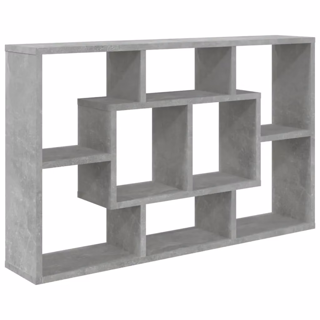 Berkfield Home Wall Mounted Shelf in Concrete Grey, W: 85 cm, D: 16 cm, H: 52.5 cm – 2
