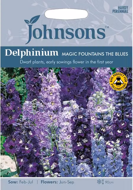 Johnsons Delphinium Magic Fountains The Blues Ornamental Flower Seeds