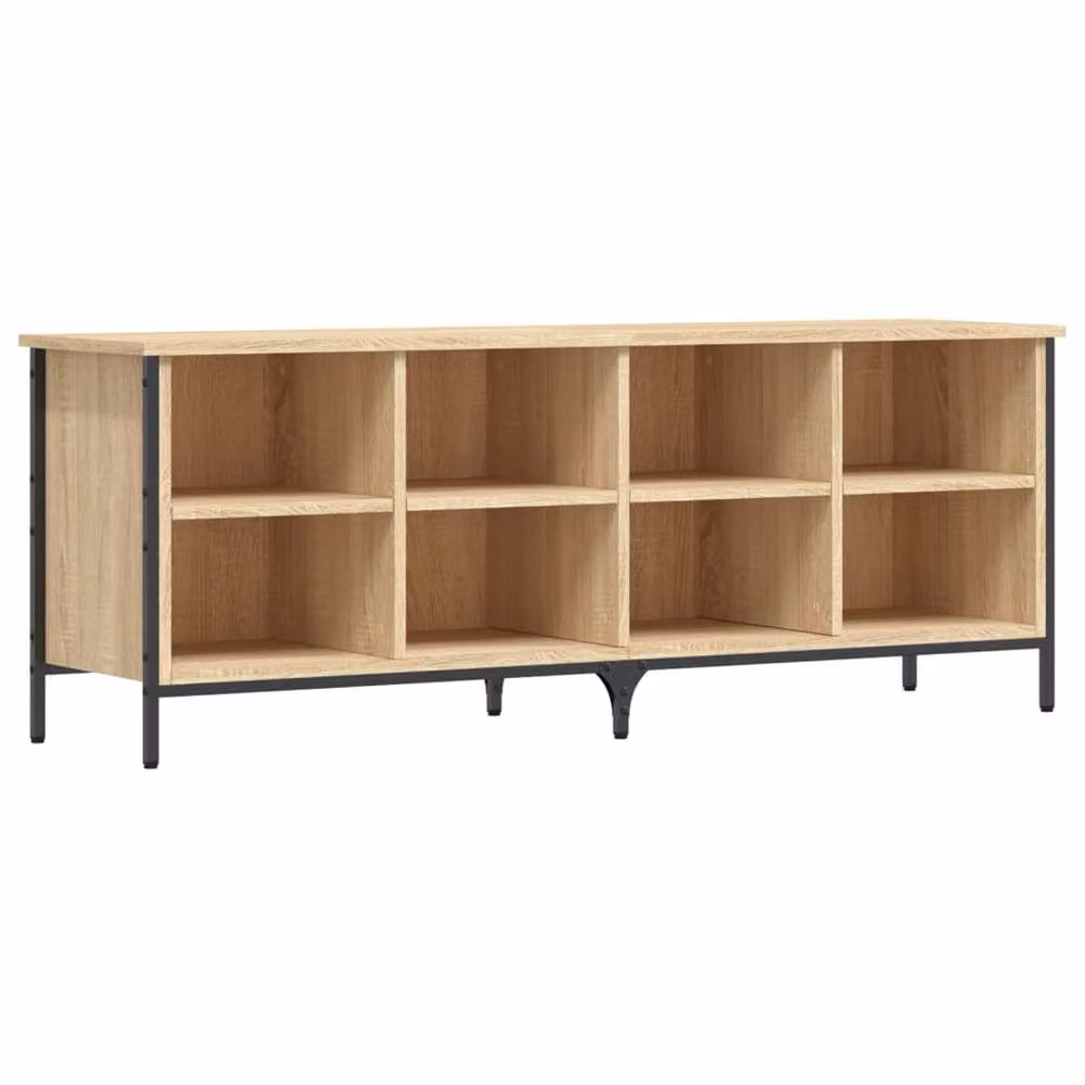 Berkfield Home Sonoma Oak Shoe Cabinet in Light Oak, W: 131 cm, D: 35 cm, H: 50 cm – 3