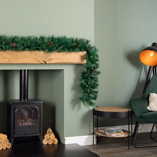 Samuel ALEXANDER 2.7m Green Christmas Garland with Pine Cones and Mixed Needles – 2