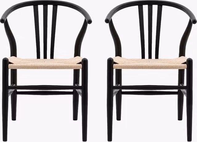 Perch & Parrow Mid-Century Maeve Dining Chairs in Black, Set of 2
