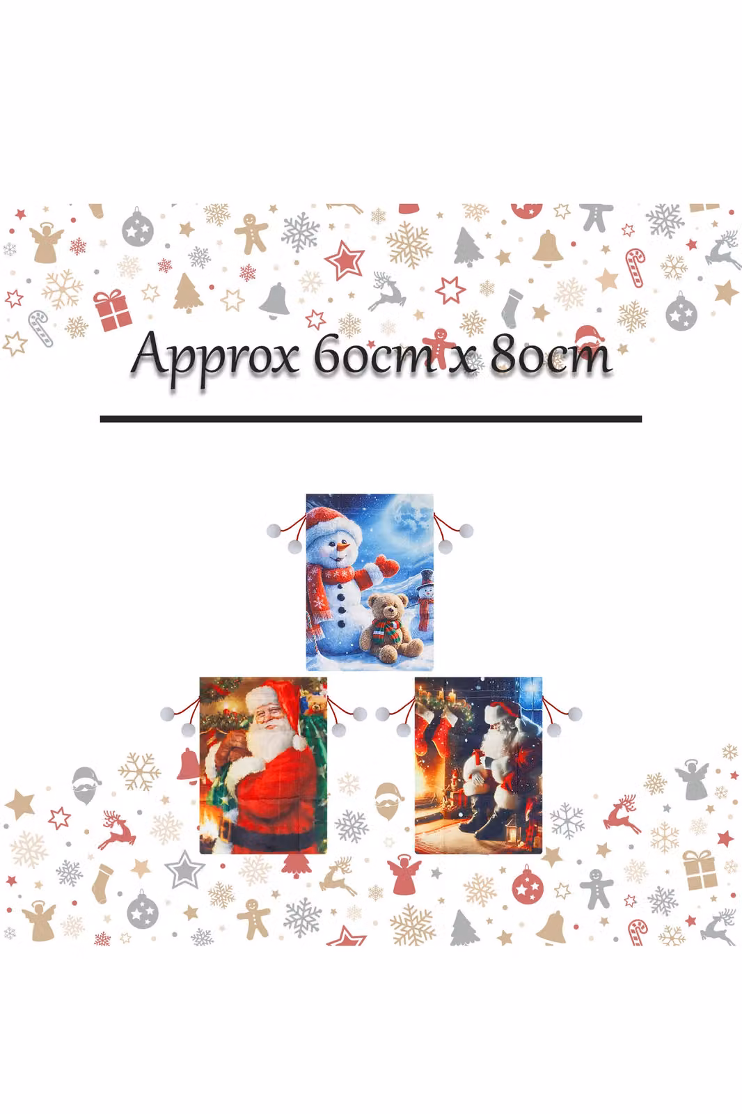 VFM e-Store Christmas Santa Sack in Multicolour, W: 60 cm, H: 80 cm – 2