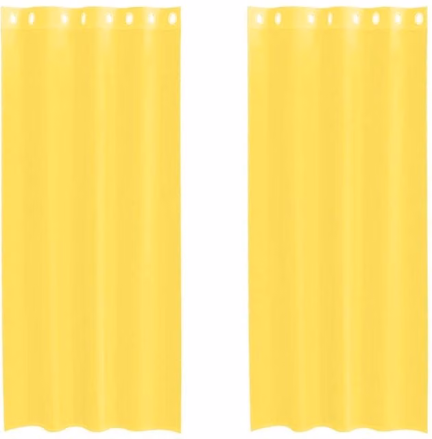 Berkfield Home Yellow Voile Fabric Panel Curtains with Eyelets, 2 Pack