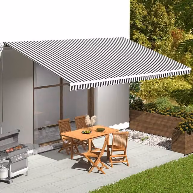Berkfield Home Replacement Awning Fabric in Anthracite, White and Black, W: 6 m, D: 3.5 m