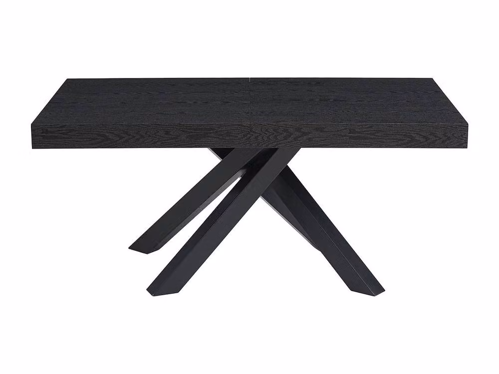 Vente-unique Black Extendable Rectangular Dining Table in MDF and Metal, W/D/H: 100 x 90 x 75 cm – 2