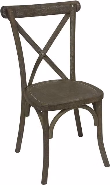 KDMK Rustic Oak Cross Back Dining Chair in Brown