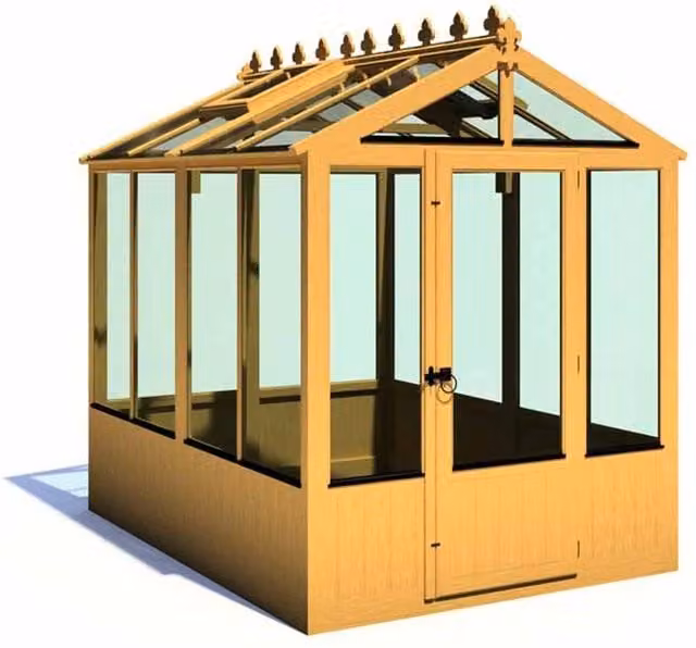Shires Holkham Timber Greenhouse in Brown, W: 179 cm, D: 238 cm, H: 237.3 cm – 1