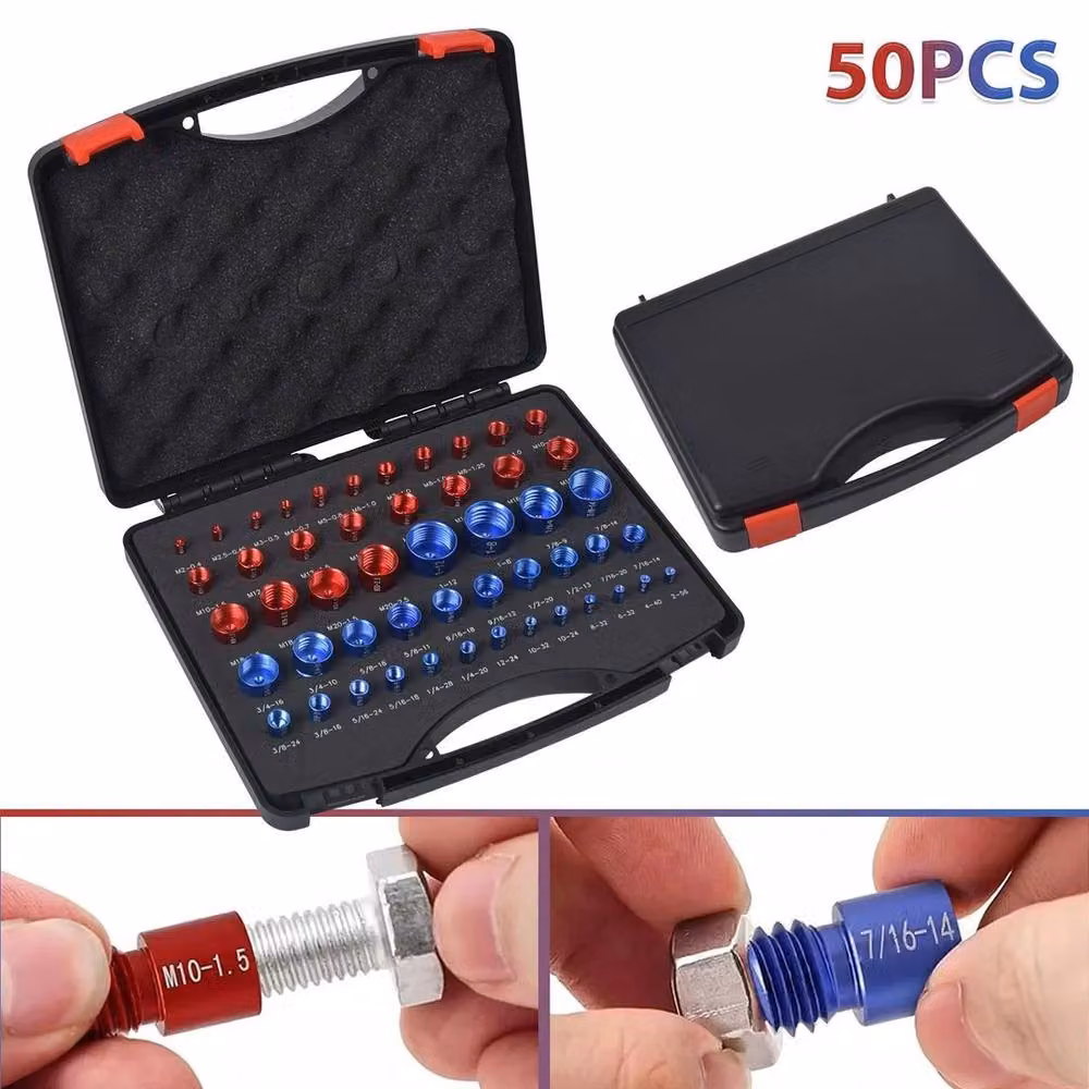 Nordara 50 Piece Inch and Metric Thread Checker Set in Black, Red, Blue and Multicolour – 3