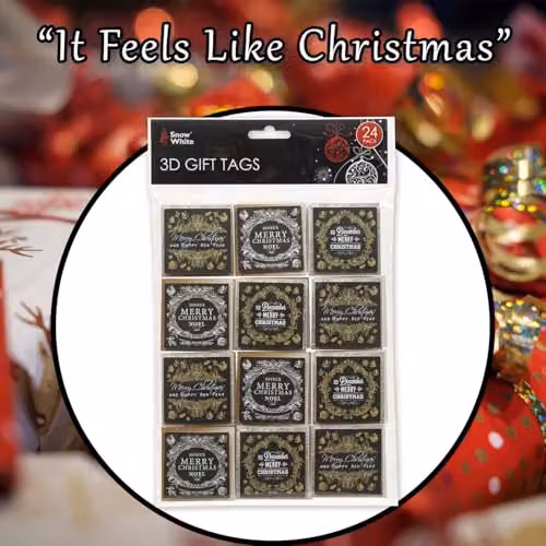 VFM e-Store Christmas Themed Present Labels, 24 Pack, Multicolour, W: 29.9 cm x H: 18.2 cm x D: 1.4 cm – 8