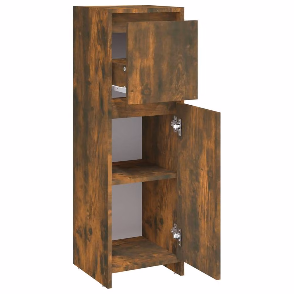 Berkfield Home Smoked Oak Bathroom Cabinet in Brown, W/D/H: 30 x 30 x 95 cm – 3