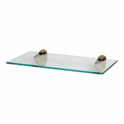 Harbour Housewares Floating Glass Bathroom Shelf, Gold and Transparent, W: 40 cm, D: 13 cm, H: 0.5 cm