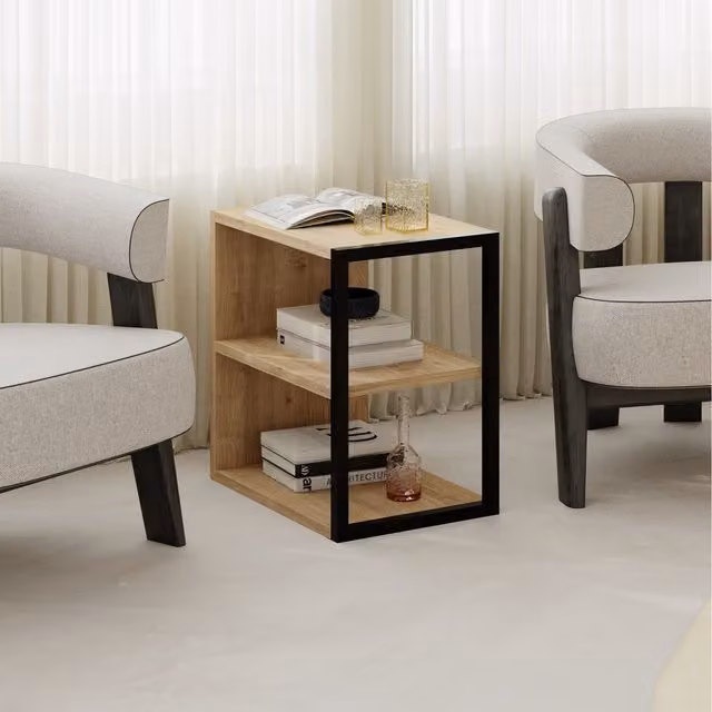 Decortie Echo Modern Minimalist Side Table in Oak