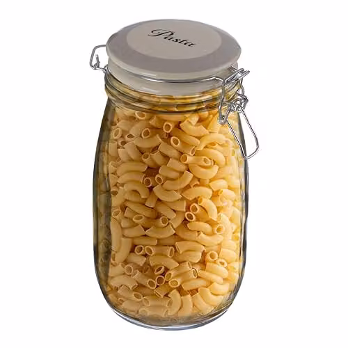 Orsina Airtight Glass Pasta Storage Jar in Transparent