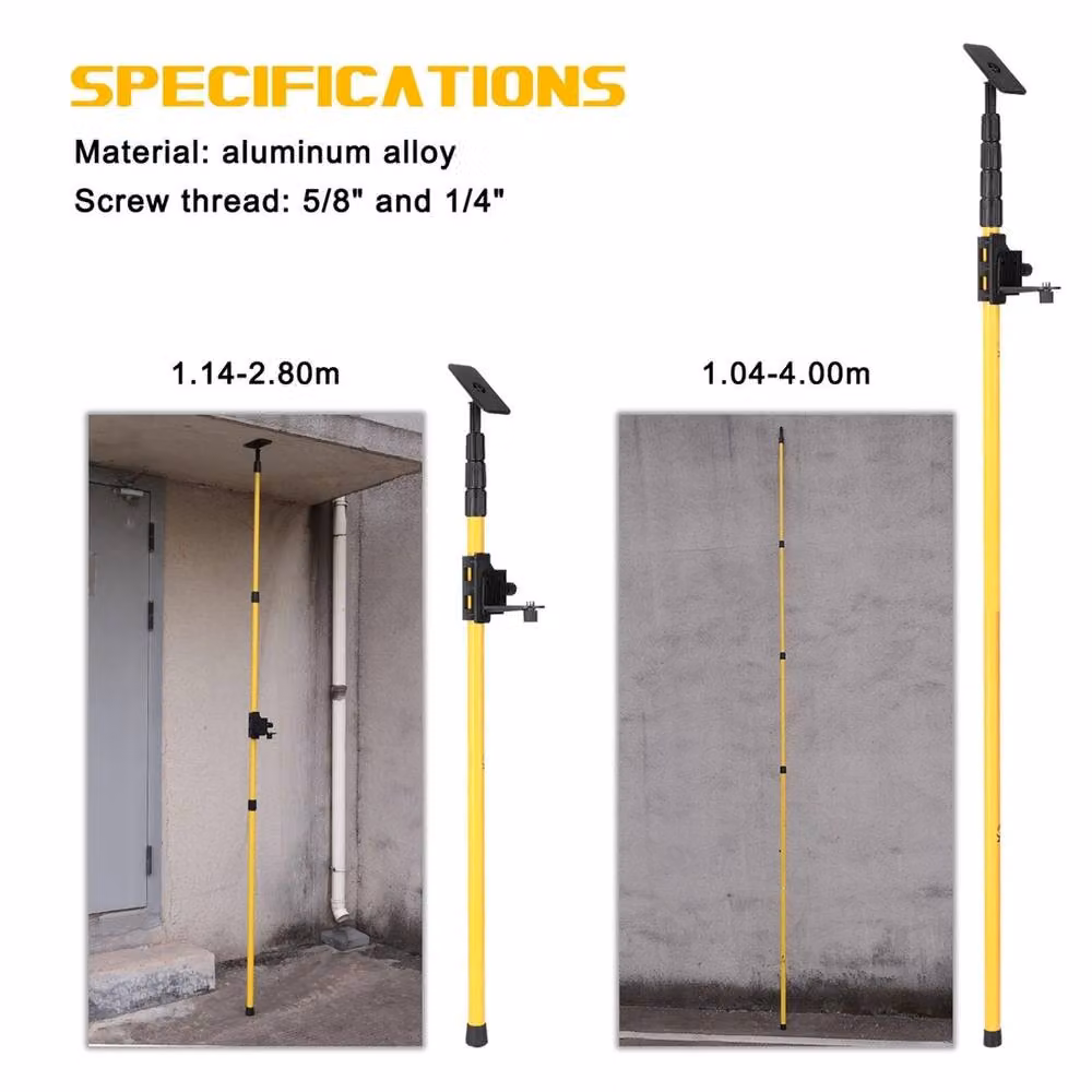 Nordara 4M Adjustable Telescopic Pole for Rotary Line Lasers in Yellow – 2