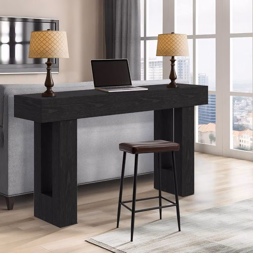 London Boutique Black Wood Console Table, W: 160 cm – 4