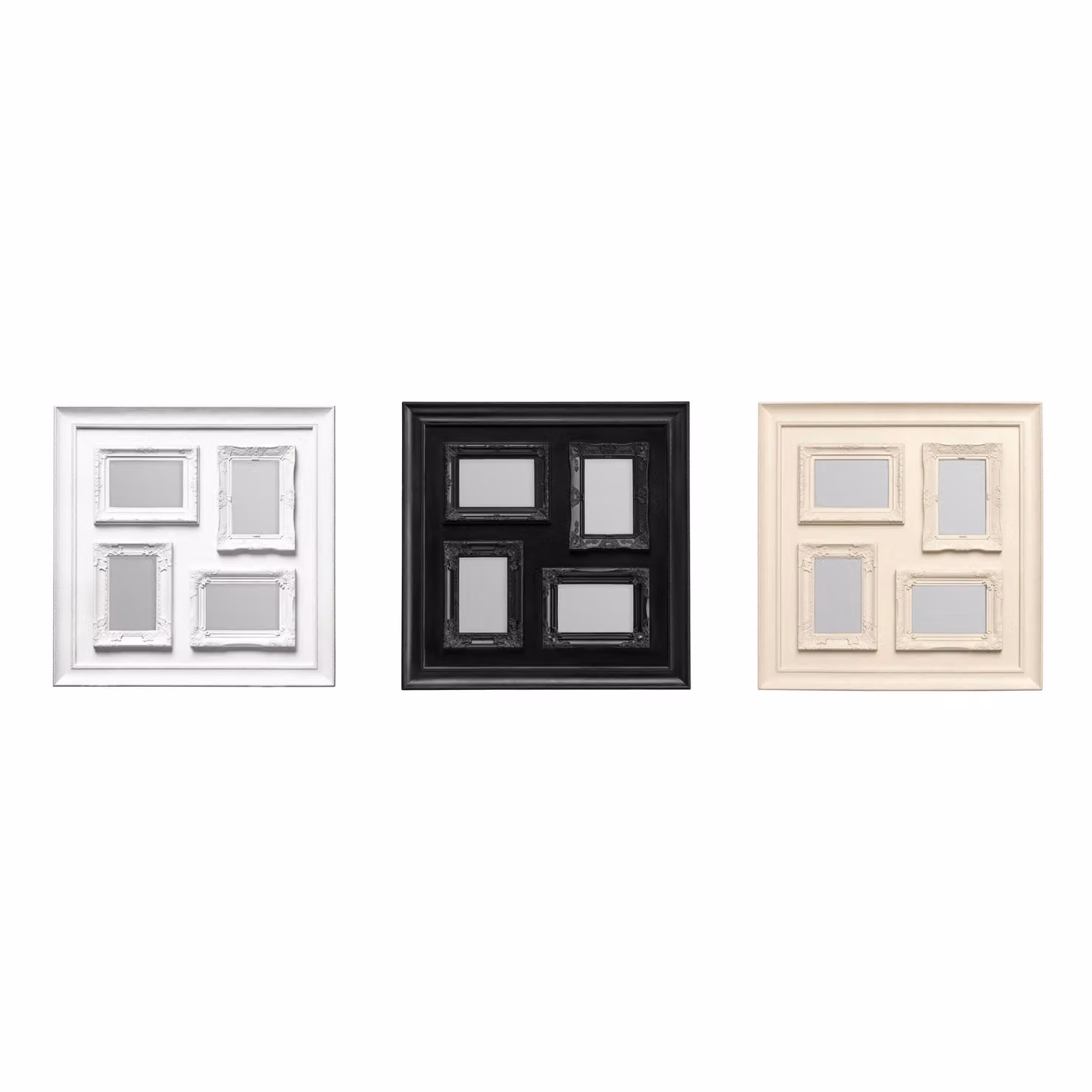 Orsina Multi Photo Frame in Black and Beige Plastic for 4 Photos – 3