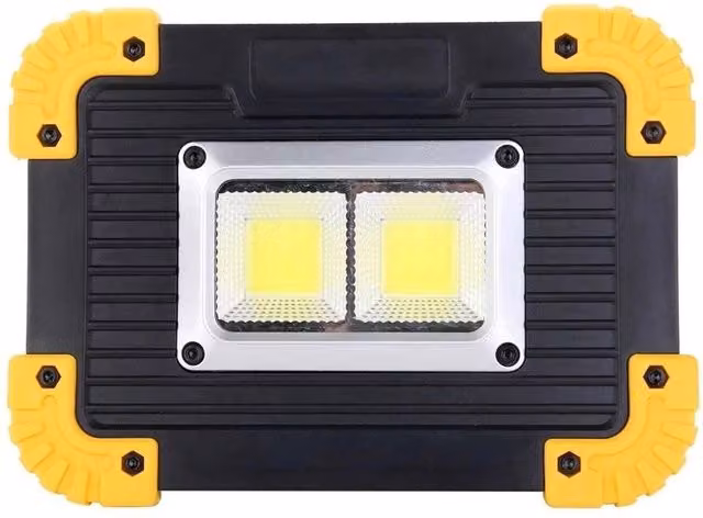 SPETLEK 2-Piece USB Rechargeable LED Work Floodlights in Black