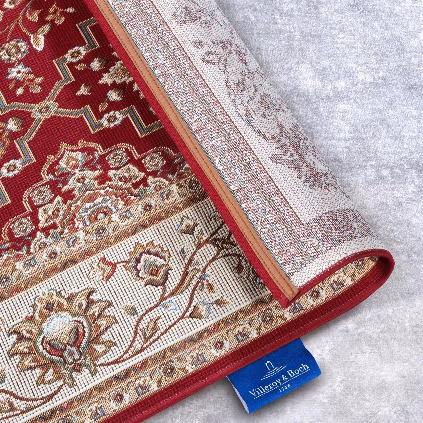 Villeroy & Boch 1767 Indoor Outdoor Flat Woven Polyester Rug in Red and Blue, W: 160 cm, L: 235 cm – 4