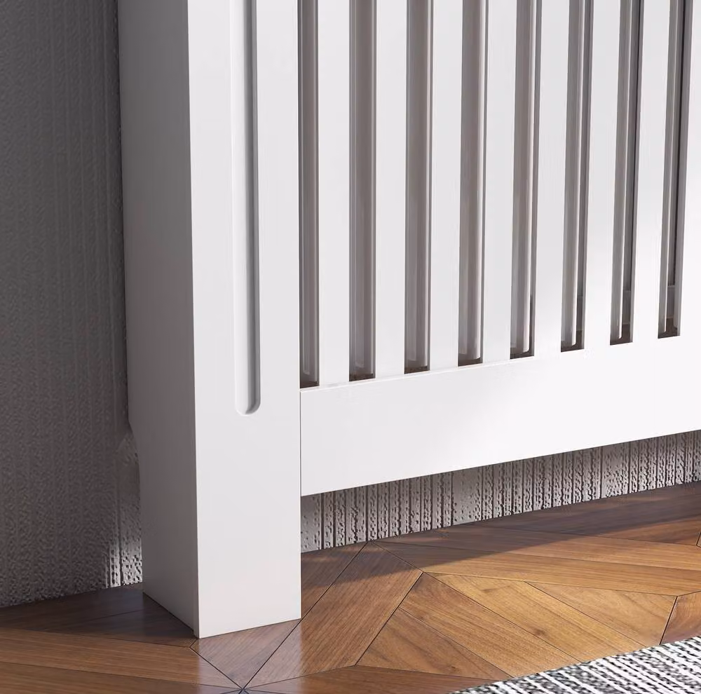 STILVORA White Radiator Cover with Top Shelf and Matt MDF Finish, W: 81.0 cm, H: 112.0 cm – 5