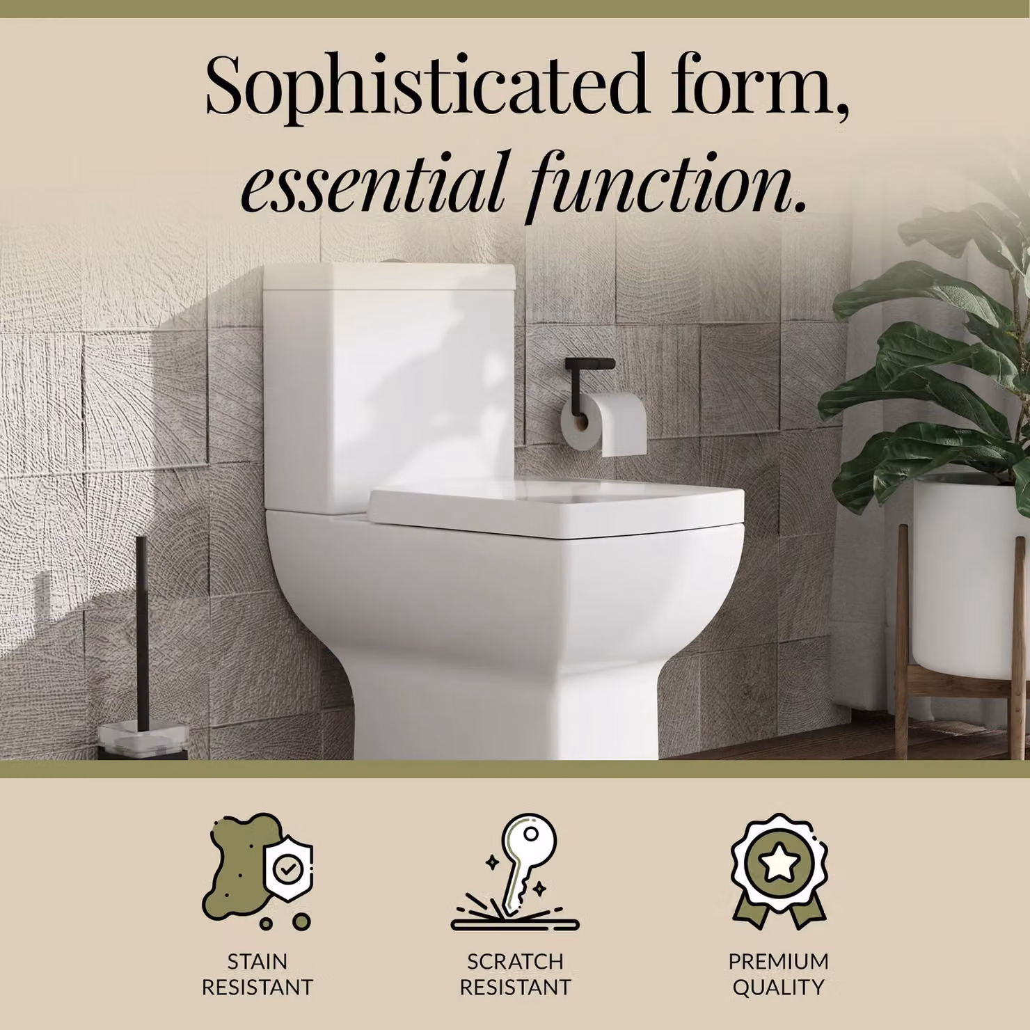 Balterley Comfort Height Ceramic Toilet Pan, Cistern and Soft Close Seat, White, W/D/H: 37.5 x 83.6 x 61 cm – 2