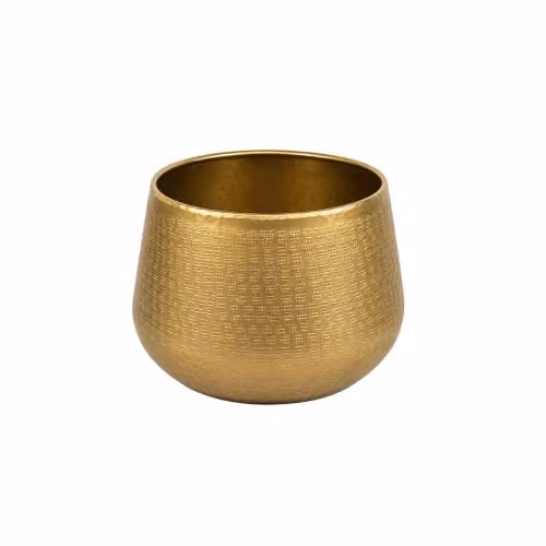 Melody Maison Round Geometric Metal Tabletop Planter in Gold or Silver, W/D/H: 24 x 24 x 21 cm – 3