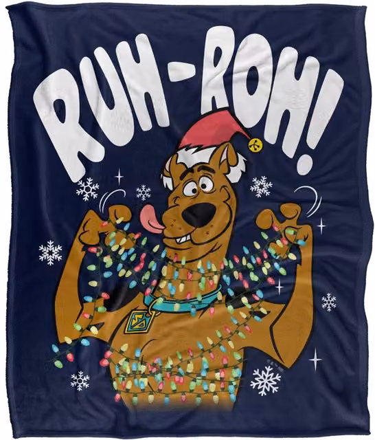 Warner Bros. Scooby Doo Christmas Lights Ruh Roh Silky Touch Super Soft Fleece Throw Blanket, Multicolour, W: 152 cm, D: 127 cm – 6
