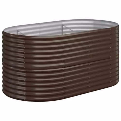 vidaXL Galvanised Steel Raised Garden Bed in Brown, W/D/H: 152 x 80 x 68 cm – 1