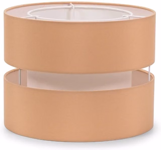 ValueLights Sophia Small 2 Tier Fabric Ceiling Light Shade in Sand and Brown