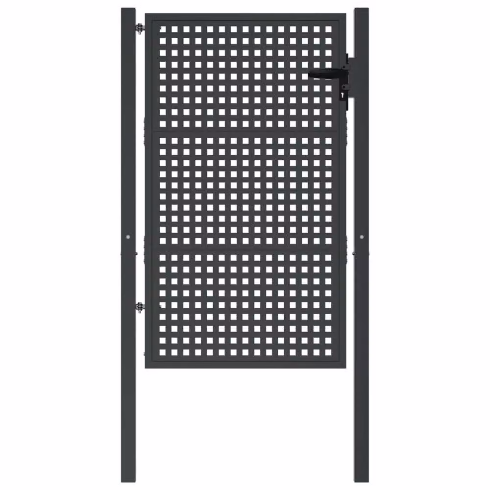 Berkfield Home Anthracite Steel Garden Gate with Wire Mesh, W: 105 cm, H: 175 cm – 3