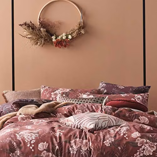Linen House Taira Gauche Floral Cotton Pillowcase Set, Multicolour, W/D/H: 50 x 50 x 50 cm – 1
