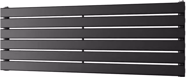 UK Radiators Typhoon Axis Black Horizontal Single Panel Designer Radiator W: 120 cm, H: 40.8 cm – 1