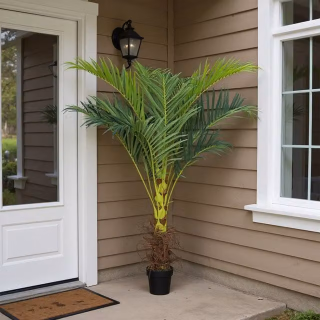 Garden Sanctuary Artificial Green and Brown Palm Tree Faux Plant