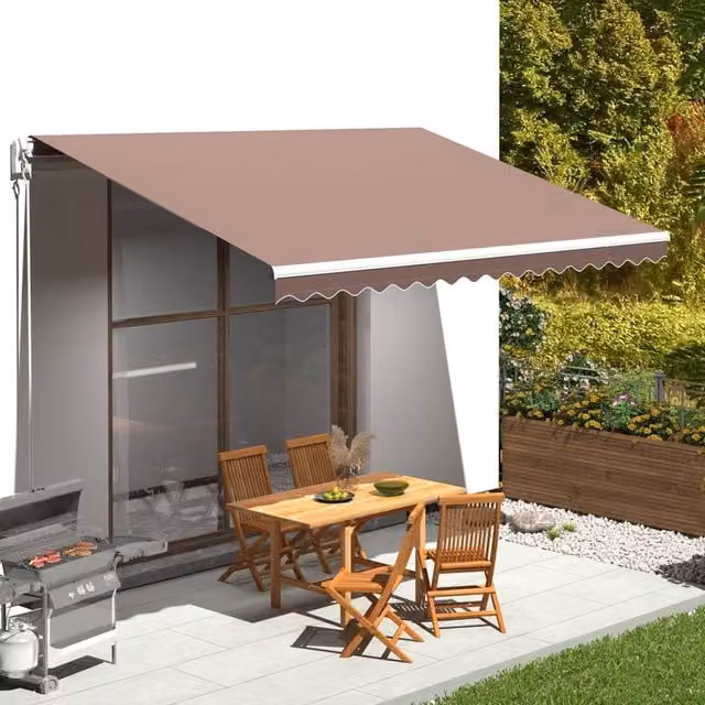 Berkfield Home Replacement Awning Fabric in Brown, Polyester, W/D/H: 4.5 x 3.5 m