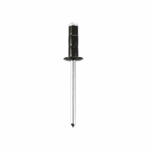 JRP Riveting Products Aluminium and Steel Dome Head Multigrip Rivets, 4.8 x 15 mm, Silver and Black