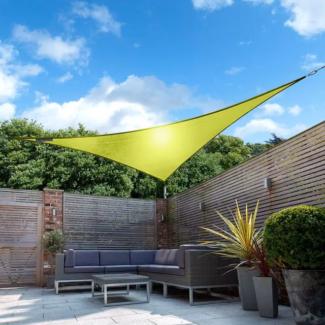 Kookaburra Waterproof Triangle Sun Shade Sail with UPF 50 Protection, Green, 3m