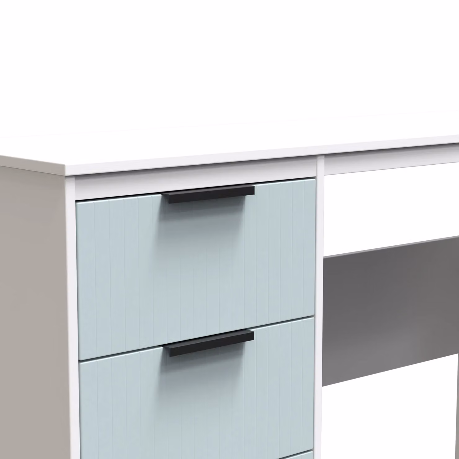 Ready Assembled 2 U Denver 3 Drawer Desk in Duck Egg Blue – 2