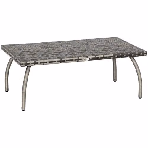 Outsunny Grey Rattan Garden Coffee Table for Outdoor Use – 1