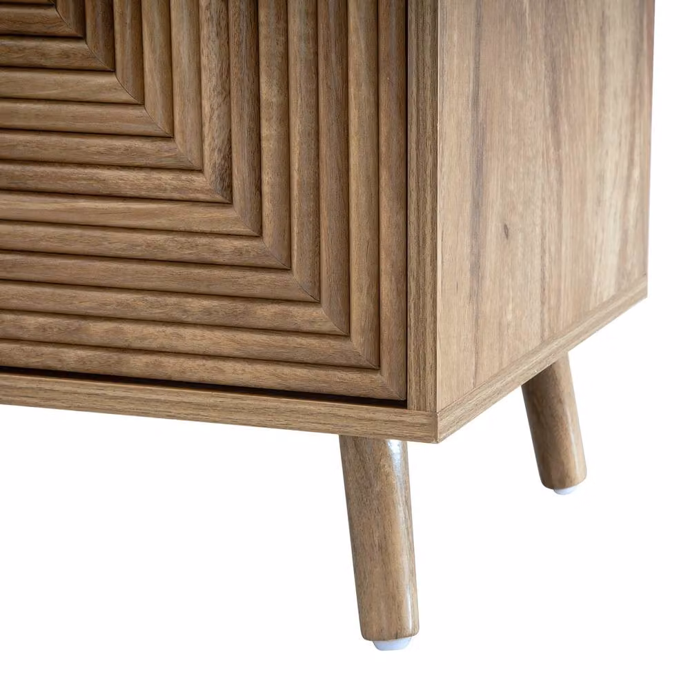 CALICOSY EDEN 4-Door Modern Buffet in Brown and Gold with Geometric Laminated Fronts, Width: 156.5 cm – 5