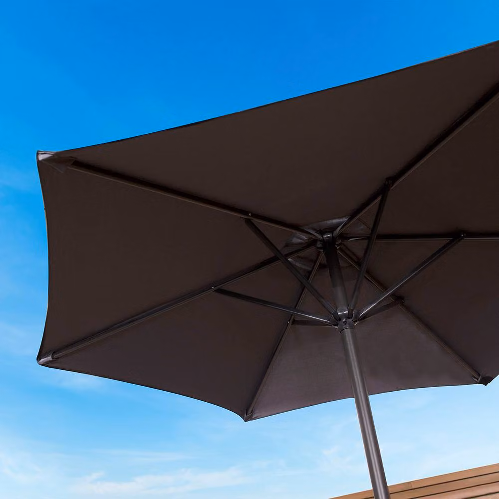 Charles Bentley Black Market Garden Parasol with Crank Function, 2m Diameter – 3