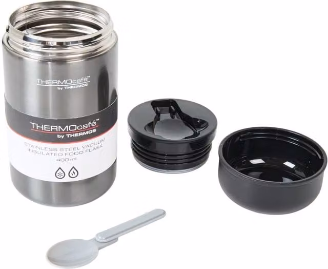 Thermos ThermoCafe Stainless Steel Vacuum Insulated Food Flask in Silver