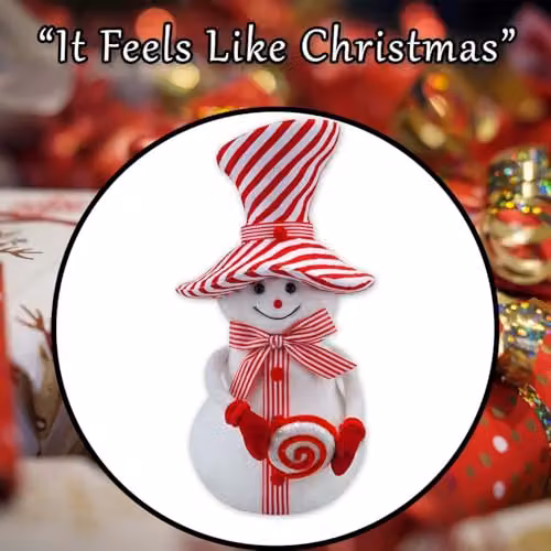 VFM e-Store White Christmas Snowman Tabletop Decoration, H 37 cm x W 19 cm x D 19 cm – 7