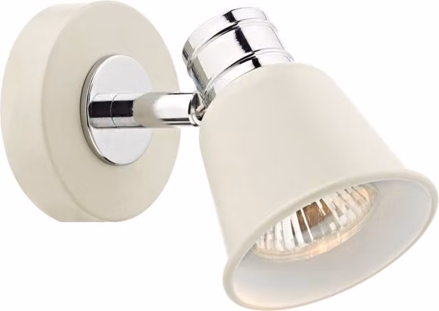 Dar Modern Cylinder LED Wall Light in White and Chrome with Dimmable GU10 Bulb