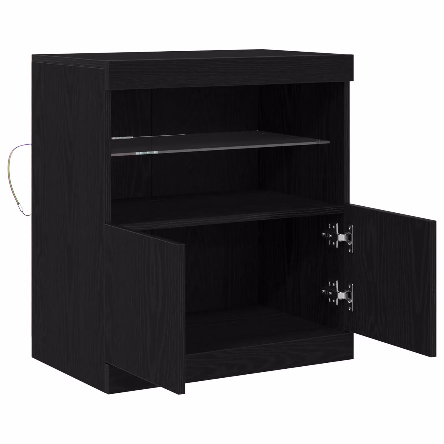 Berkfield Home Modern Black Oak Sideboard with Integrated LED Lighting W/D/H: 60 x 37 x 67 cm – 4