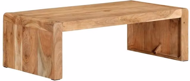 Berkfield Home Brown Acacia Solid Wood Coffee Table W: 110 cm, D: 55 cm, H: 35 cm – 1