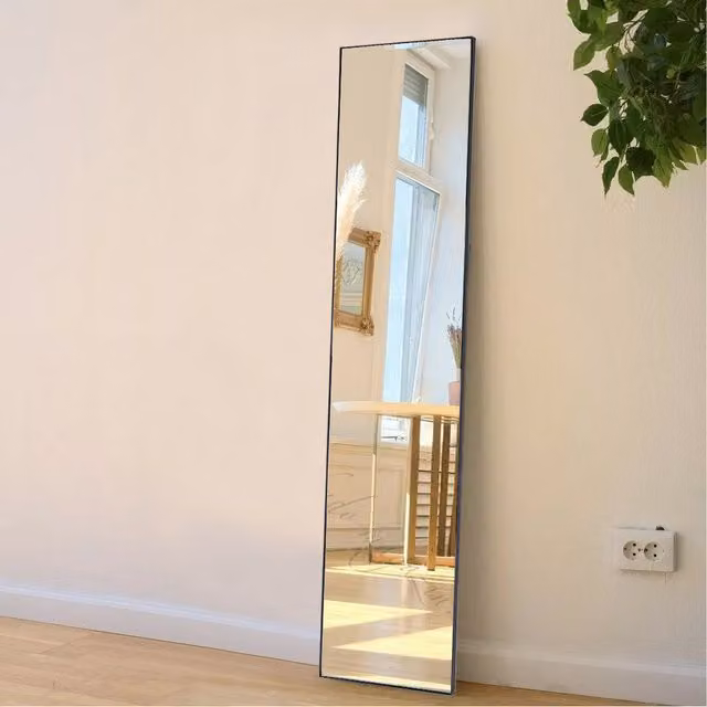 Livingandhome Minimalist Black Metal Over-the-Door Full Length Hanging Mirror