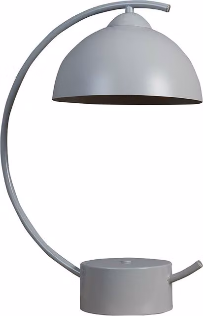 Lua Crescent Art Deco Metal Table Lamp in Grey
