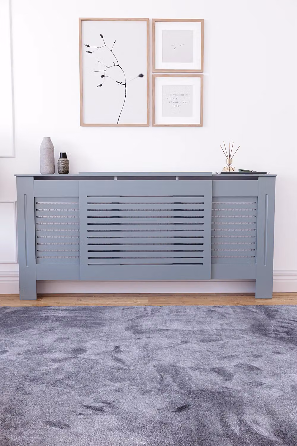 Vida Designs Milton Adjustable MDF Radiator Cover in Dark Grey, W/H/D: 82.0 x 204.0 x 19.0 cm – 3