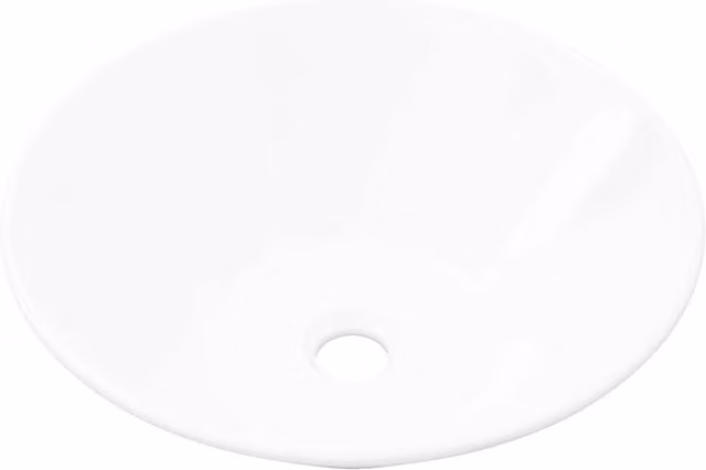 Berkfield Home Round Ceramic Countertop Bathroom Sink in White, W/D/H: 42 x 42 x 14 cm